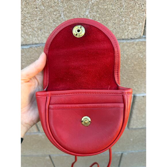 Vintage COACH Leather Mini Convertible Crossbody Belt Bag RARE RED USA 9826 - Picture 14 of 14